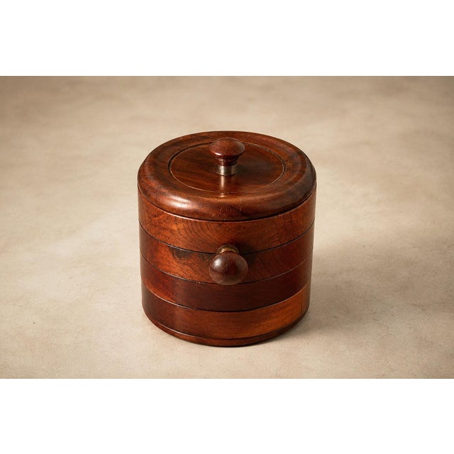 1960s 1960s Brazilian Modern Rosewood Ice Bucket with Sculptural Turned Handles For Sale - Image 5 of 18