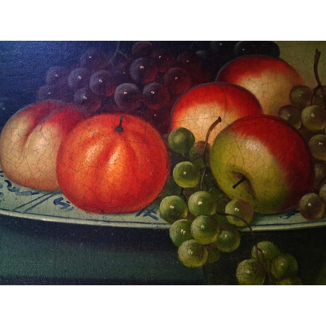 Paint Vintage Mid-20th Century Realist Still Life Oil Painting After Johann Winck With Fruit and Porcelain Tureen For Sale - Image 7 of 12