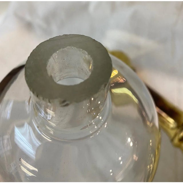 Gold Glass Hurrricane With Gold Base For Sale - Image 8 of 13