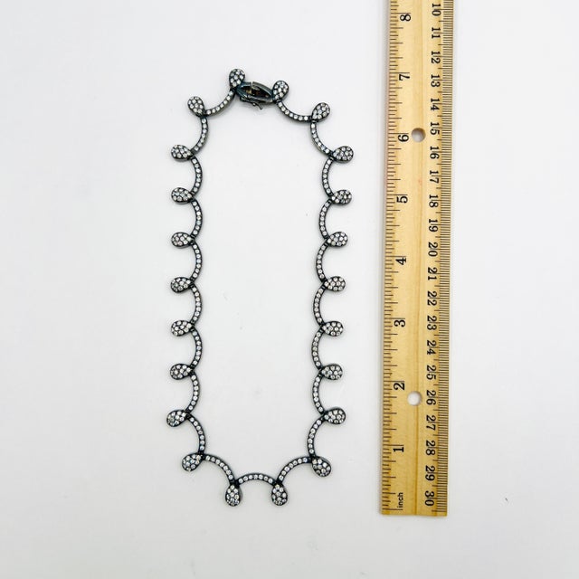 White Diamond Necklace in 18k White Gold & Black Rhodium For Sale In Los Angeles - Image 6 of 6
