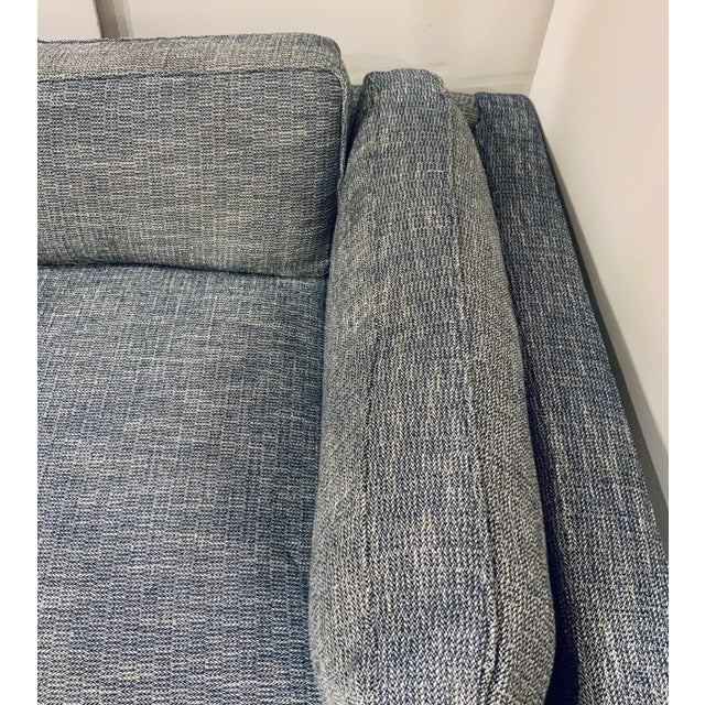 Modern Two Piece Blue-Gray Sectional Sofa For Sale - Image 4 of 6