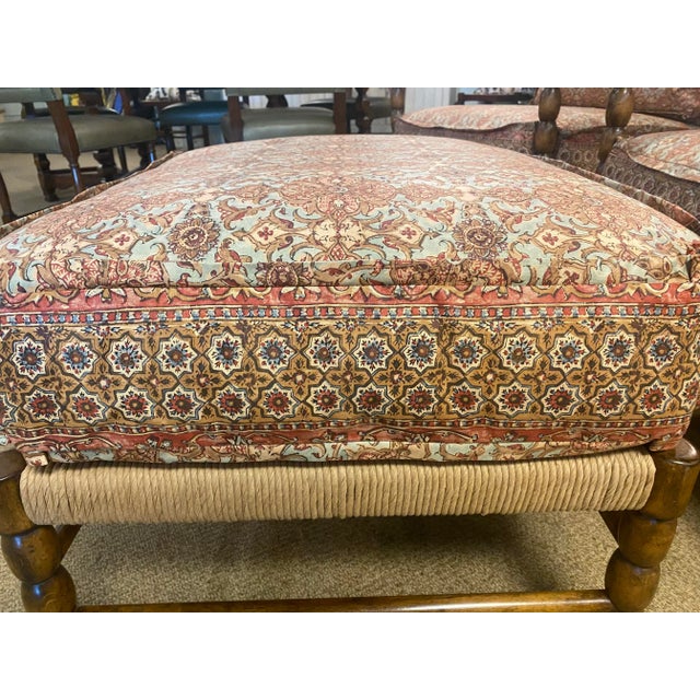 Brick Red English Rural Style Lounge Chairs & Ottoman For Sale - Image 8 of 10