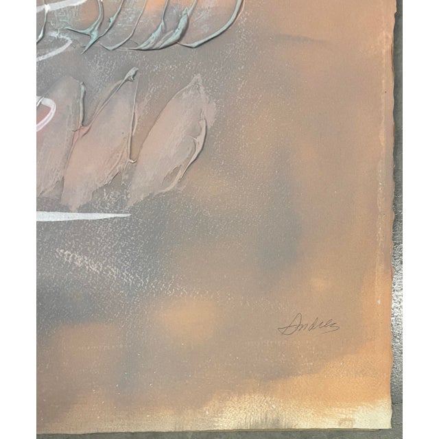 Acrylic painting on heavy paper, signed "Andrez" and titled "Abstract Lines" in pencil. More works on paper by this artist...