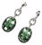 Late 20th Century Pair of 14K/10K White Gold Green Amethyst Black Diamond Earrings Estate For Sale