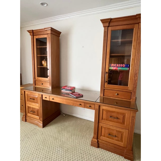 Custom Made Executive-Style Furniture Collection with Glass Tops Beautiful large-scale executive office furniture suite...