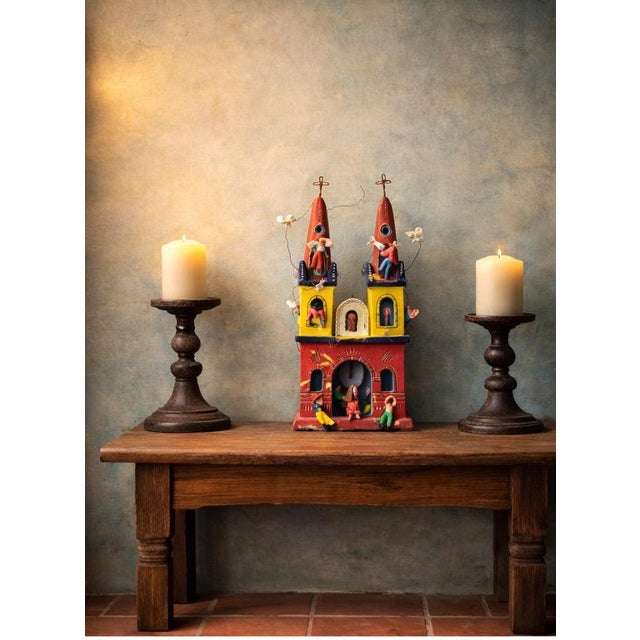 Ceramic J. Medrano Mexican Folk Art Church, Artist Signed For Sale - Image 7 of 9