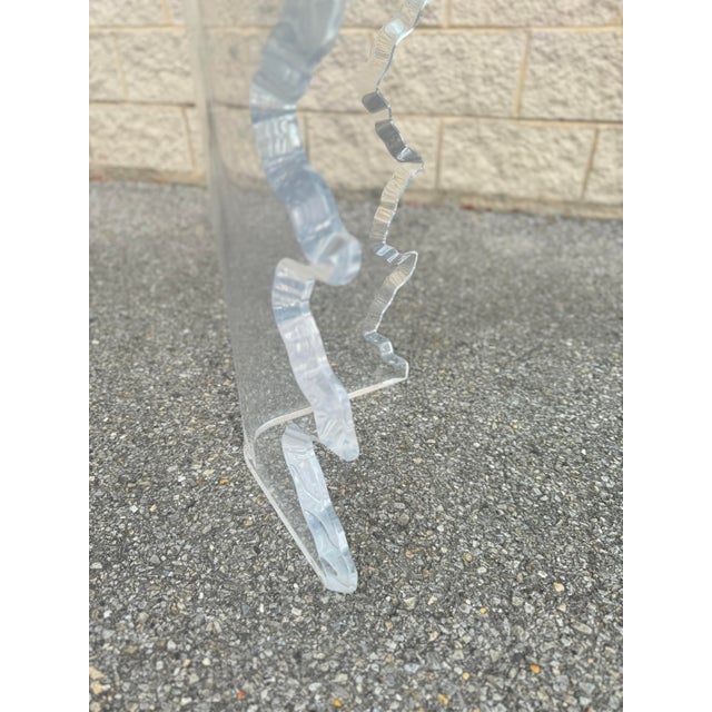 1980s 1980s Vintage Lucite and Glass Top Coffee Table For Sale - Image 5 of 9