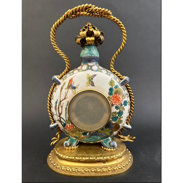 1900 - 1909 1900s Cloisonne & Bronze Table Clock For Sale - Image 5 of 17