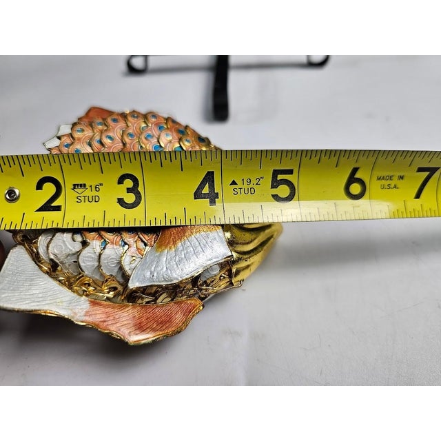 Vintage Articulated Cloisonné Enamel Koi Fish Figurine Large Five Inch For Sale In Portland, ME - Image 6 of 6