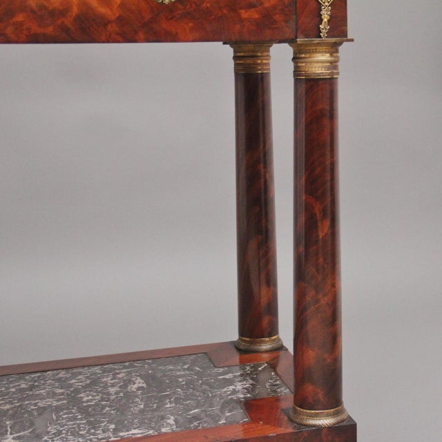19th Century Marble Top Mahogany Console Table, 1880 For Sale - Image 18 of 18