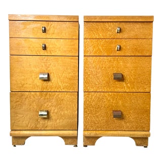 Vintage Birdseye Maple Burl NightStands - a Pair For Sale