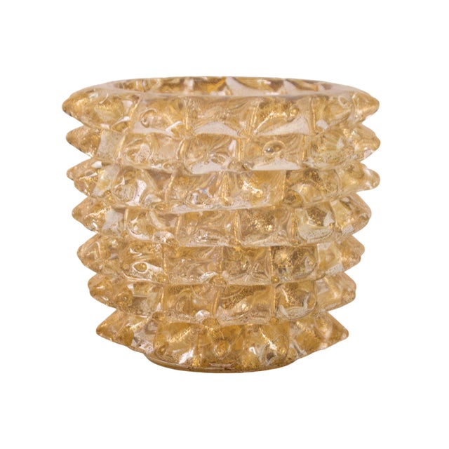 Italian Murano Glass Vase with Gold Leaf For Sale - Image 12 of 12