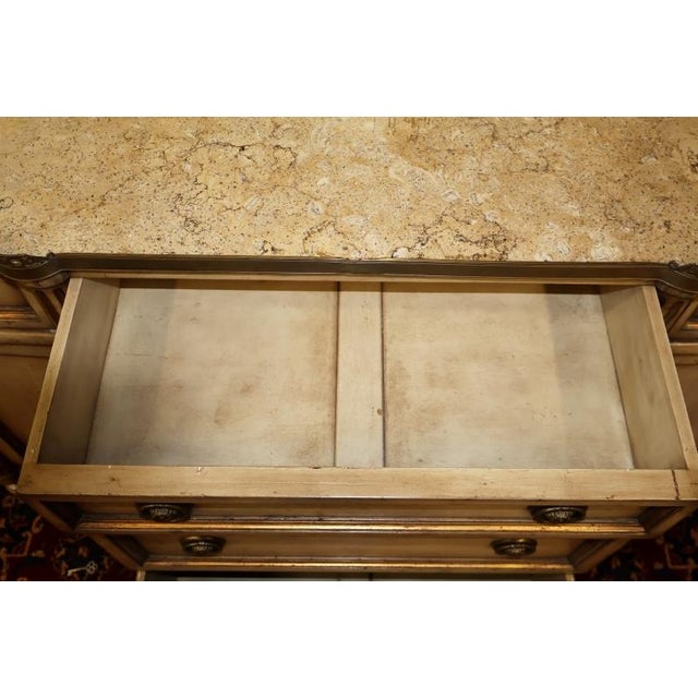 Cream Gustavian Style Marble Top Dresser Commode Chest Attributed to John Richard For Sale - Image 9 of 14