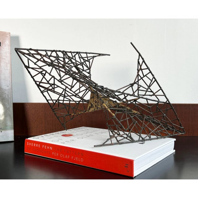 アート・デザイン・音楽 Walter Nikkels depicted afgebeeld abgebi Vintage Mid Century Modern Brutalist Iron Wire Abstract