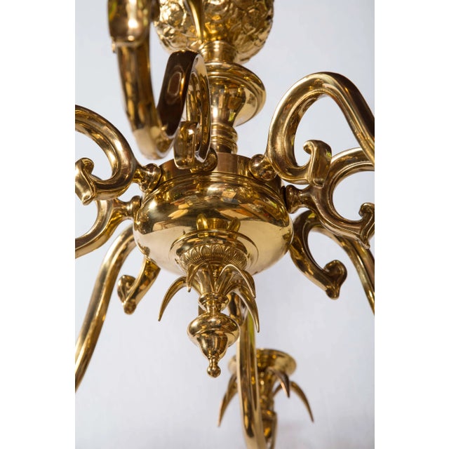 1970s 1970s Vintage Brass Pineapple Chandelier For Sale - Image 5 of 8