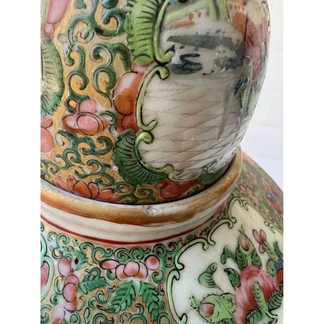 Green 19th Century Antique Rose Medallion Teapot For Sale - Image 8 of 13