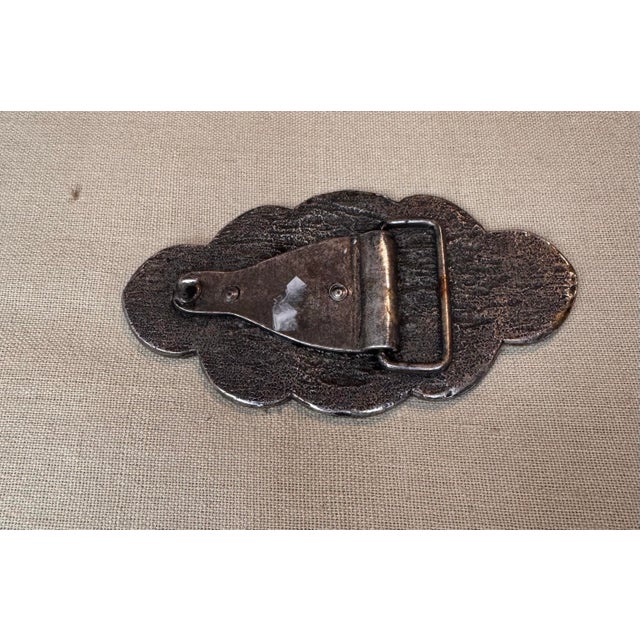 Turquoise Vintage Heavy Brass Buckle With Turquoise & Inset Stones, Used -Great Shape For Sale - Image 8 of 12