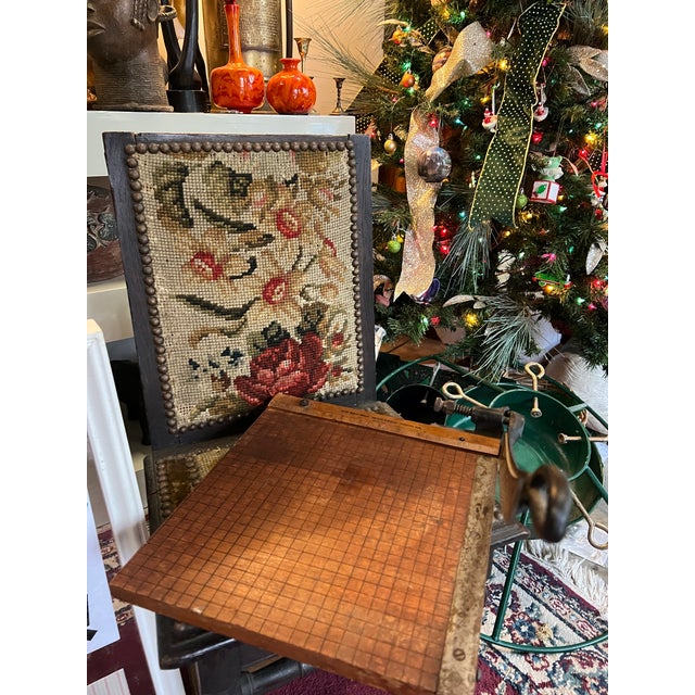 Wooden Vintage Industrial Paper Cutter With Metal Handle For Sale - Image 10 of 10