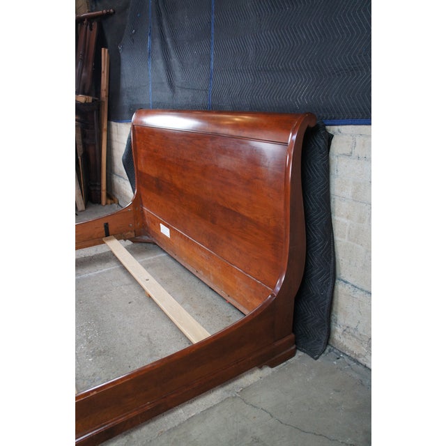 Stickley French Louis Philippe Style Solid Cherry Queen Size Sleigh Bed For Sale - Image 12 of 13