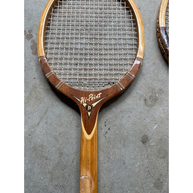 1970s Vintage Collection of Wooden Tad Davis Tennis Rackets With Covers For Sale - Image 5 of 11