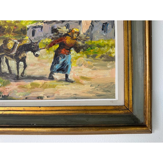 Green 1970’s Vintage Impressionist Spanish Countryside Landscape Oil on Masonite Painting For Sale - Image 8 of 9