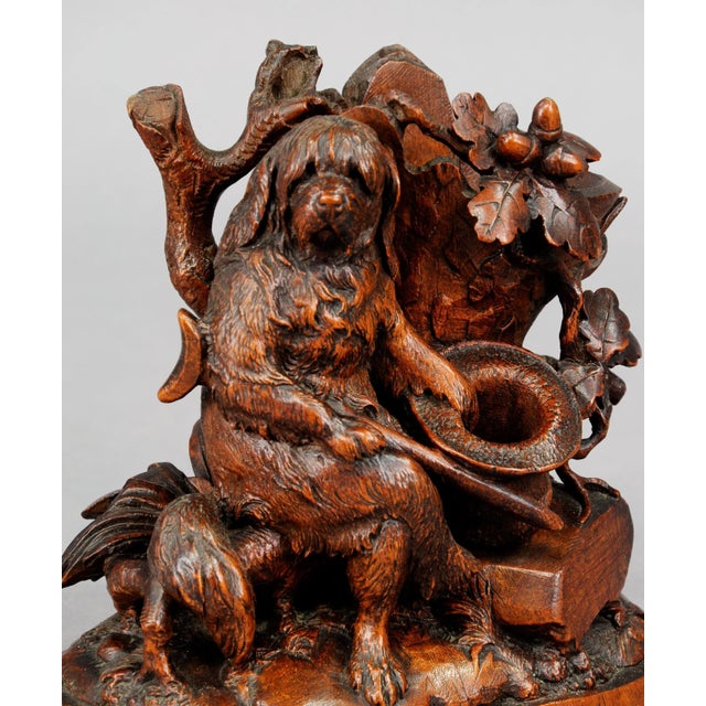 Rustic Swiss Carved Black Forest Statue of a Disabled Dog, 1900s For Sale - Image 3 of 8