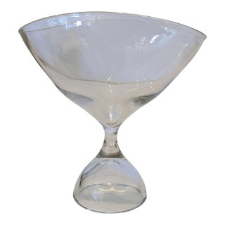 Kosta Boda Clear Pedestal Glass Vessel, Swedish Modern For Sale