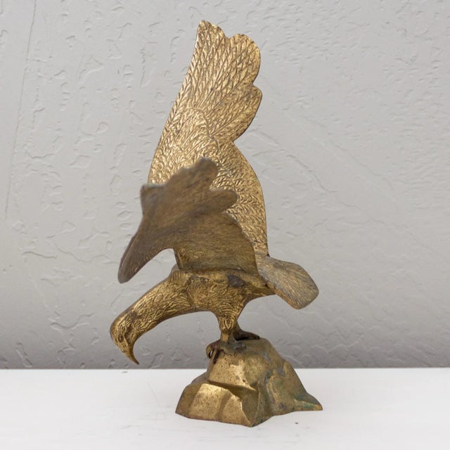 Brass Falcon Eagle or Hawk Figurine Statue For Sale - Image 9 of 9