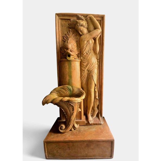 Vintage Art Deco Terracotta Garden Fountain by Ezio Ceccar, 1920 For Sale - Image 3 of 16