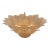 Gold Murano Glass Leaf Form Flush Mount Chandelier For Sale