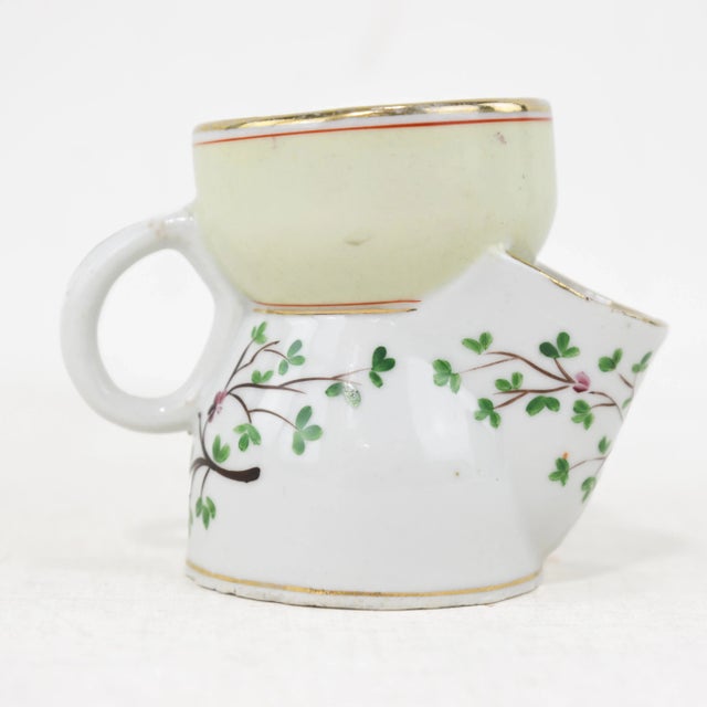 Vintage Victorian Porcelain Shaving Mug & Tumbler With Hand-Painted Floral Designs – Perfect for Spring & Easter Décor For Sale - Image 9 of 12