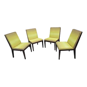 Vintage Modern Gunlocke Chair Co. Dark Walnut Frame Dining Chairs - Set of 4