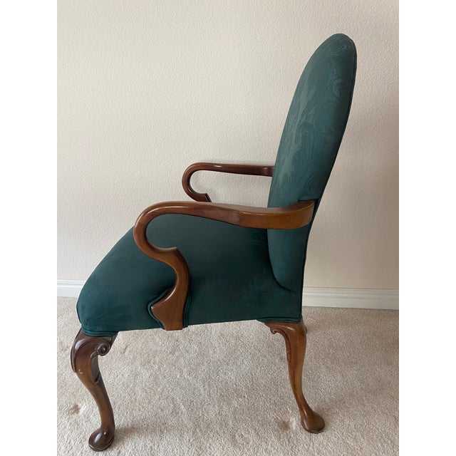 Late 20th Century Comfort and Romance are combined in this traditional Pennsylvania House Dearborn chair. A tight balloon...