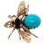 Metal 14 Karat Yellow Gold Bug / Insect Brooch With Semi Precious Stones For Sale - Image 7 of 8
