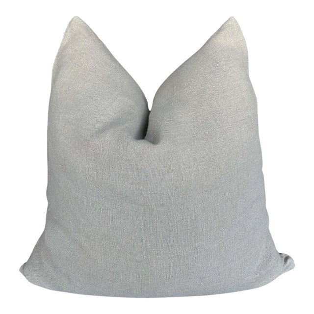 Belgian Linen Accent Pillow in Flax With Down Feather Insert For Sale