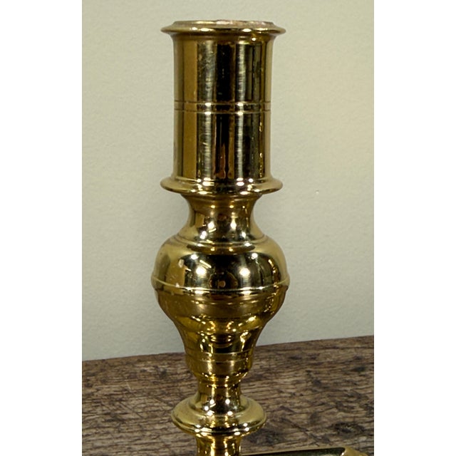 Late 20th Century Vintage Virginia Metalcrafters Brass Candlesticks for Colonial Williamsburg - A Pair For Sale - Image 5 of 7