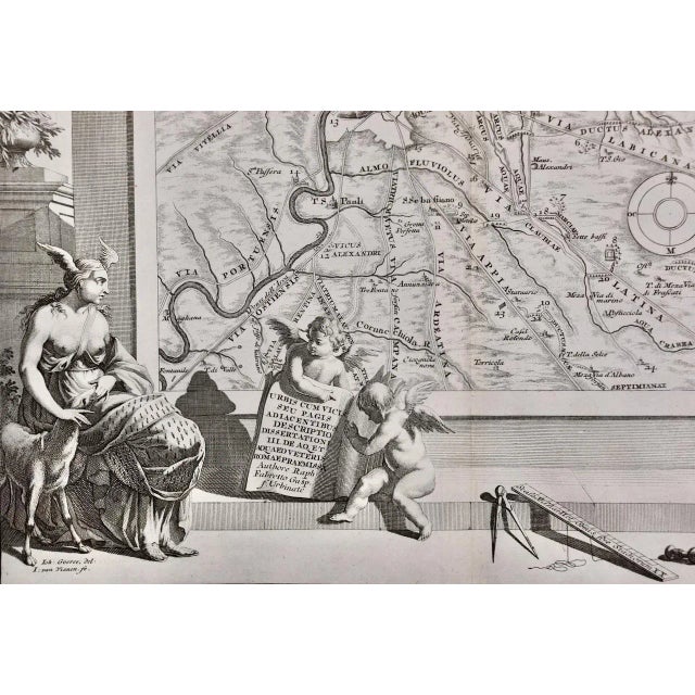 Traditional Roman Hills, Aqueducts and Roads: An Early 18th Century Map by Jan Goeree, 1704 For Sale - Image 3 of 6