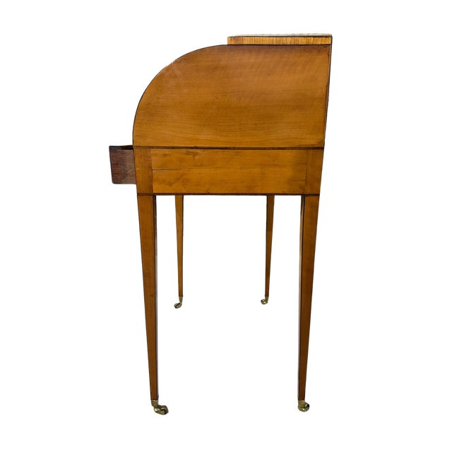 Late 19th Century Late 19th Century English Satinwood Roll Top Desk, Circa 1890 For Sale - Image 5 of 14
