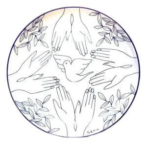 1960s Ben Benn, Dove of Peace Limoges plate