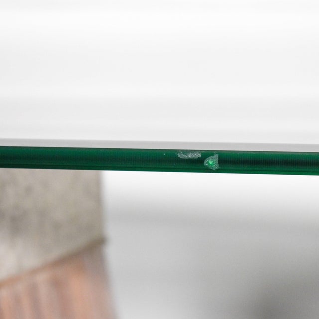 Brown 70's Betty Cobonpue Pencil Reed Ribbon and Tessellated Stone Console Table For Sale - Image 8 of 9