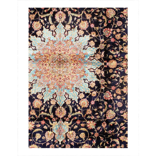 Persian Qum Design Viscose on a cotton foundation with a medallion This rug has a dense, soft pile, and excellent quality,...