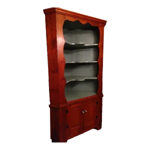1940s Country Pine Corner Display Cabinet