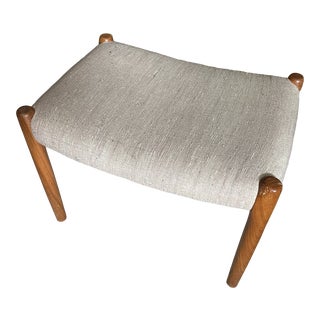 Mid-Century J. L. Moller Foot Stool Ottoman Made in Denmark For Sale