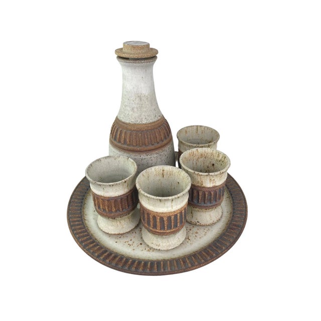 Mid-Century Studio Pottery Drink Set - 6 Pieces For Sale In Los Angeles - Image 6 of 6