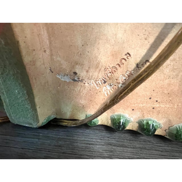 Large Celadon Crackle Ware Double Dragon Handled Converted Temple Censer Table Lamp (Artist Signed) For Sale - Image 13 of 14