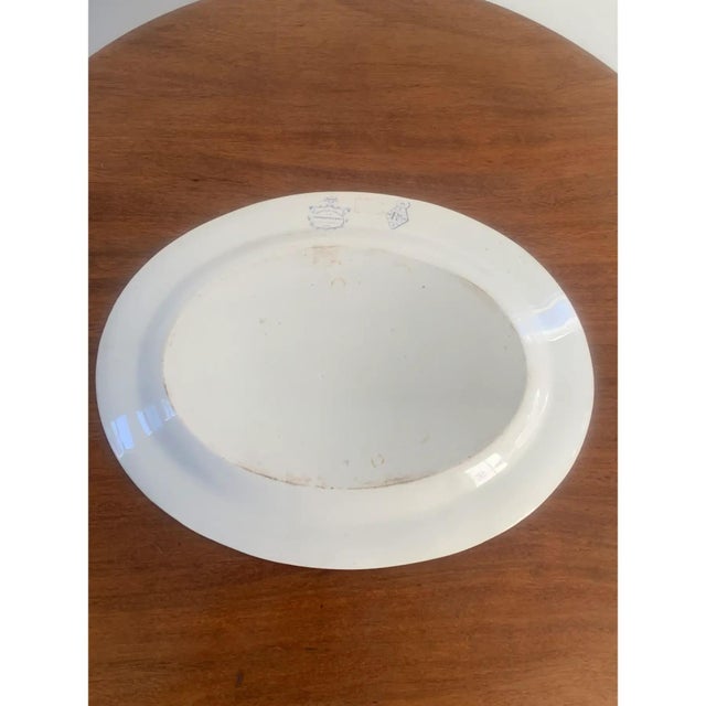 Blue 19th Century Blue and White Ironstone Transferware Platter For Sale - Image 8 of 9
