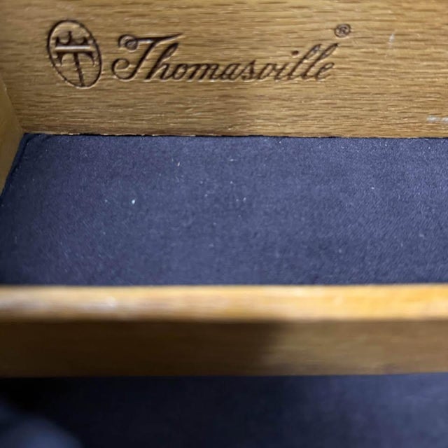 Mid-Century Modern 1960s Thomasville Solid Wood Mid-Century Flip-Top Bar Server on Wheels For Sale - Image 3 of 11