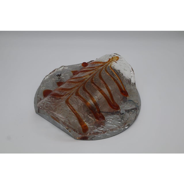 1970s Large Sculptural Ice Glass Sconce by Toni Zuccheri for Mazzega, Italy, 1970s For Sale - Image 5 of 5