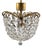 Hollywood Regency Art Deco Basket Chandelier in Brass & Crystal Ceiling Lamp For Sale