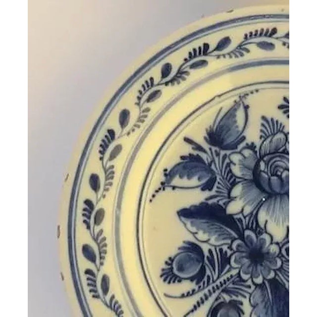 Mid-Century Modern 19th Century Blue & White Delft Faience Plates Pottery - Set of 3 For Sale - Image 3 of 4